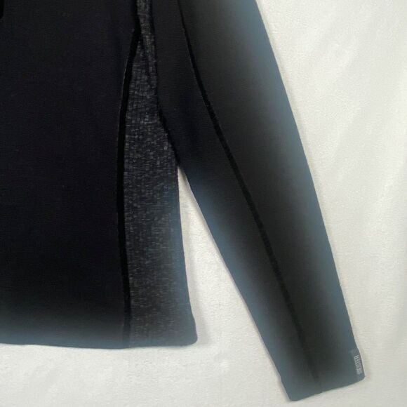 Meister 100% Merino Wool Rabbit Fur Collar 1/4 Zip Sweater Black Velvet Trim - Picture 7 of 11